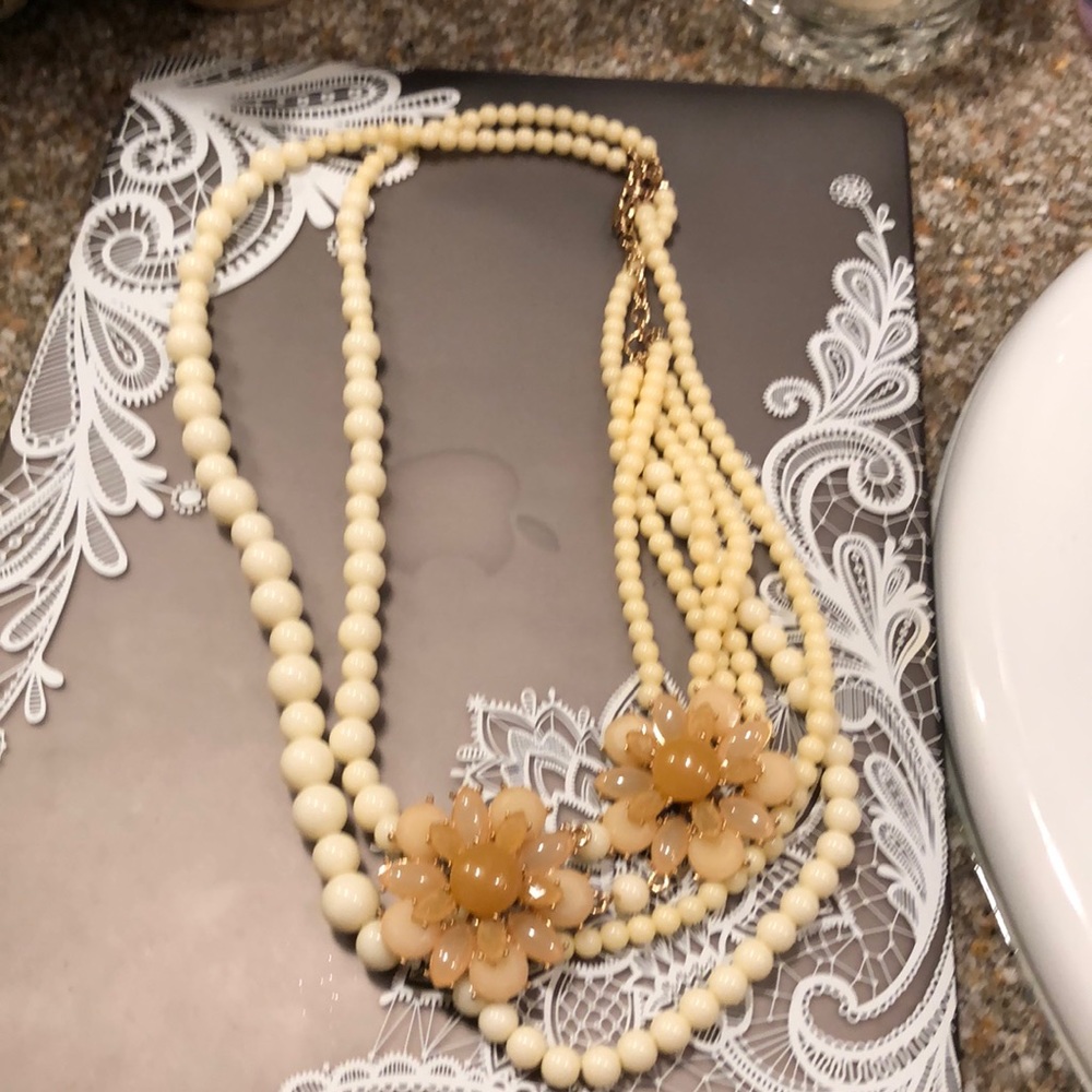 Cream multi strand necklace